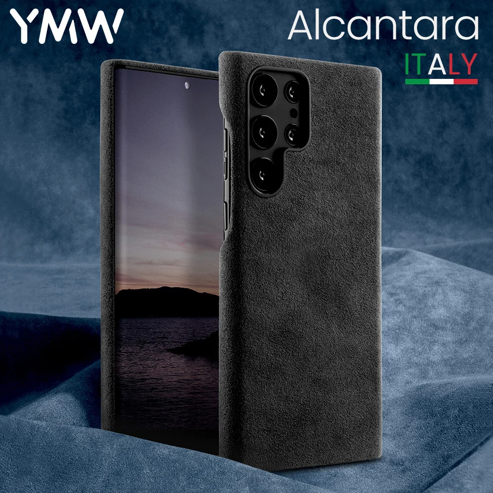 YMW ALCANTARA Case for Samsung Galaxy S23 Ultra Plus S22+ 5G Luxury