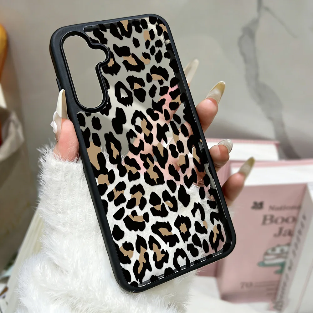 Silikon-Leoparden-Handyhülle für Samsung A56 5G Funda A17 A16 A55 A54 A15 A36 A35 A26 A25 A07 A06 A05s A05 A12 A13 A14 A34 Cover