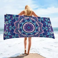 Microfiber Beach Towel Absorbent bath towel big Quick-drying sunscreen for Adults Travel Swimming Pool Purple Flower Pattern 1