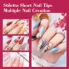 500Pcs Clear Stiletto Nail Tips with Nail Glue Gel for Fake Nails , Press on Nails , Adhesive Super Bond For Acrylic Nails Tips 5