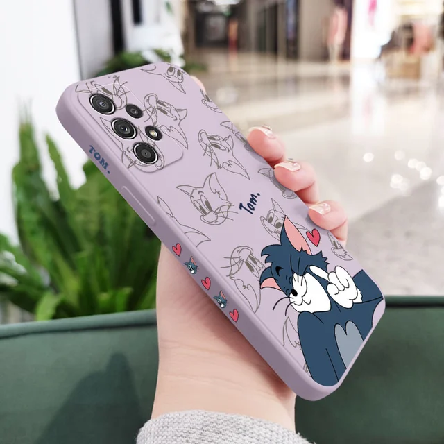 Classic Cartoon Case For Samsung A73 A53 A33 A23 A13 A03S A03 A52 A52S A51 A72 A71 A32 A31 A22 A21S A12 A02S A02 4G 5G Cover Light Purple 1
