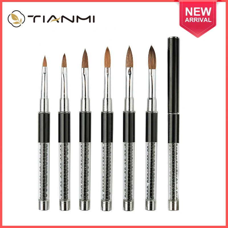

TIANMI 100% Pure Kolinsky Nail Brush Quality Gel Nail Brushes Manicure Carving Drawing Pen DIY Nail Tools Filling Handle Brush