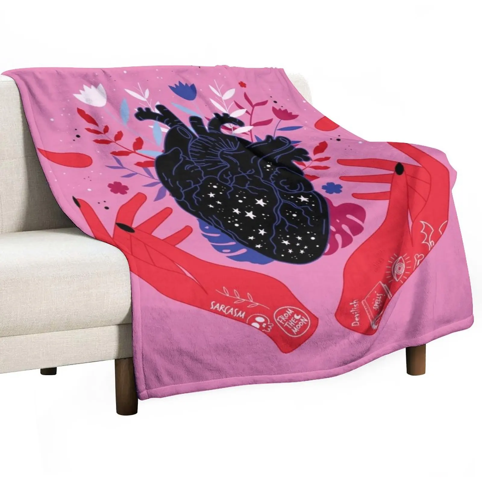

New Devilish Heart Throw Blanket Blanket Luxury Decorative Bed Blankets