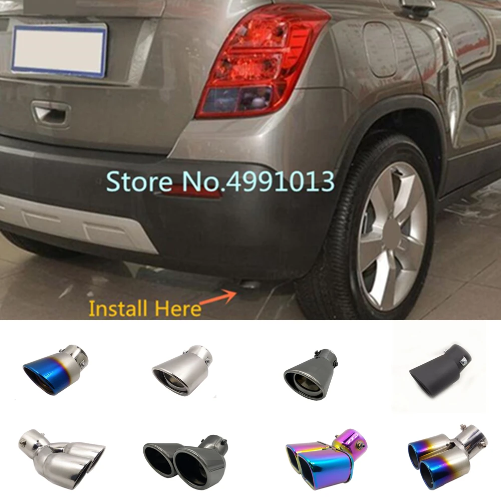 

For Chevrolet TRAX 2014 2015 2016 Car Stainless Steel Rear Back Cover Muffler End Pipe Outlet Dedicate Exhaust Tip Tail 1pcs