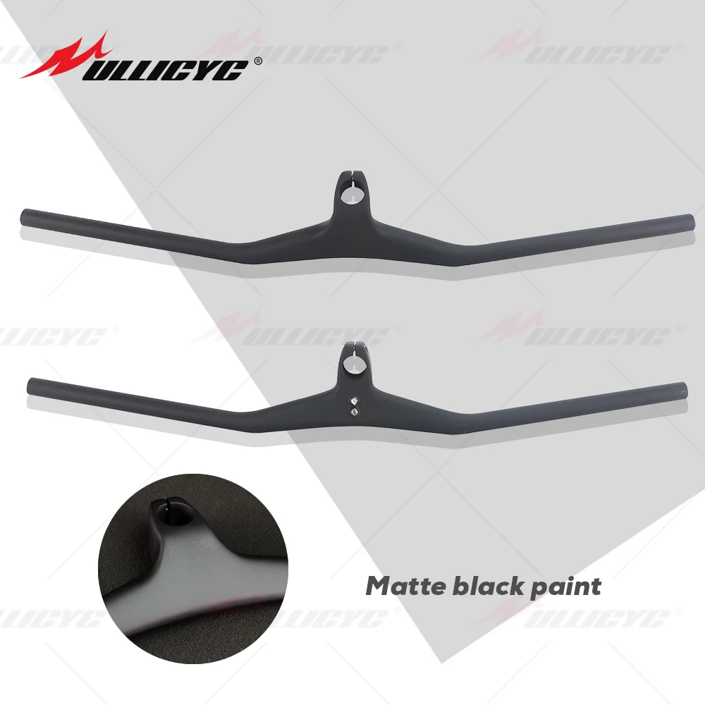 Sleek Carbon MTB Riser Handlebar - 3K Black Finish, High-Quality with -17° Angle Adjustment