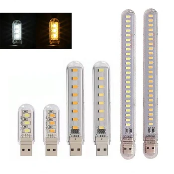 미니 휴대용 LED USB 조명, 독서등, 야간 조명, DC5V, 매우 밝은, 파워 뱅크, PC 노트북 노트북용, 3-24LEDS