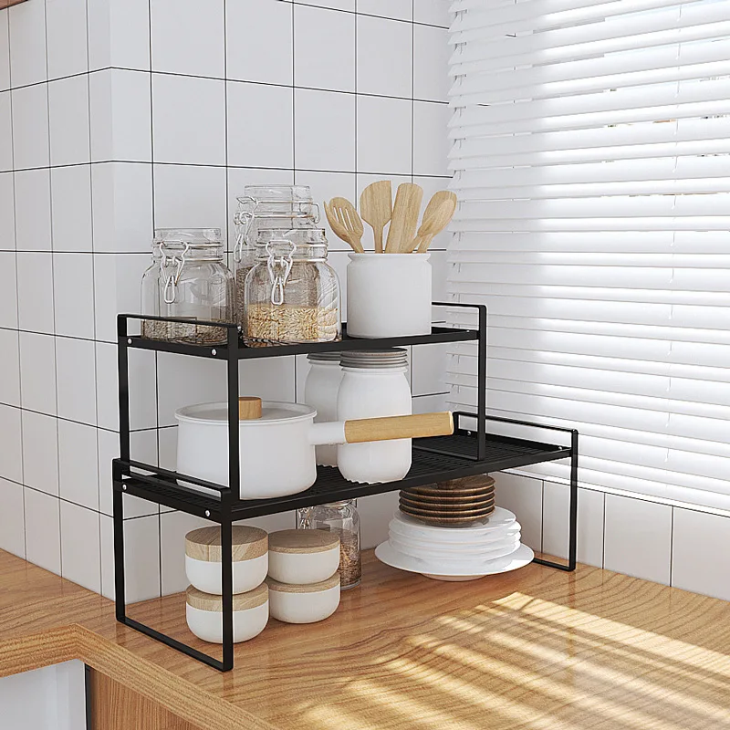 Hands DIY Expandable Stackable Kitchen Cabinet Shelf Organizer Storage  Space Saving Cupboard, Plate, Dish, Counter & Pantry Organizer