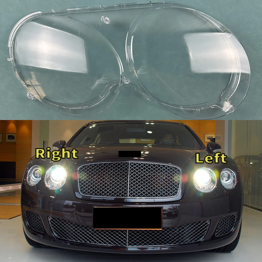 

For Bentley Flying Spur Continental GT 2005-2012 Car Headlight Cover Lampcover Lampshade Lamp Glass Lens Case Auto Light Caps