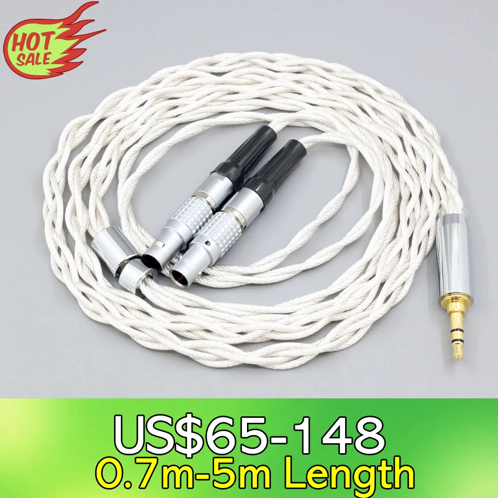 

LN008138 Graphene 7N OCC Silver Plated Type2 Earphone Cable For Focal Utopia Fidelity Circumaural Headphone 4 core 1.75mm