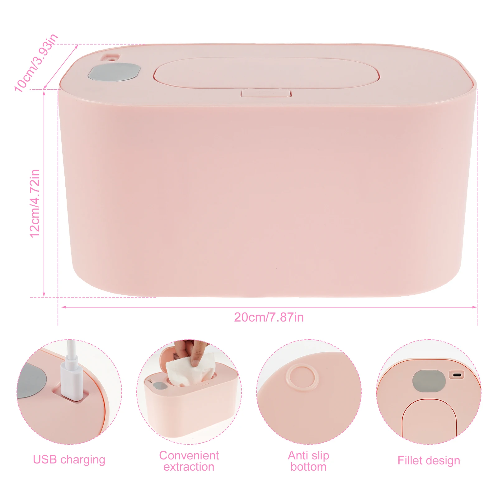 Baby Wipe Warmer com Display LED, Dispenser Toalha Molhada, Portable USB Charge, Guardanapo Caixa de Aquecimento, Casa e Uso do carro