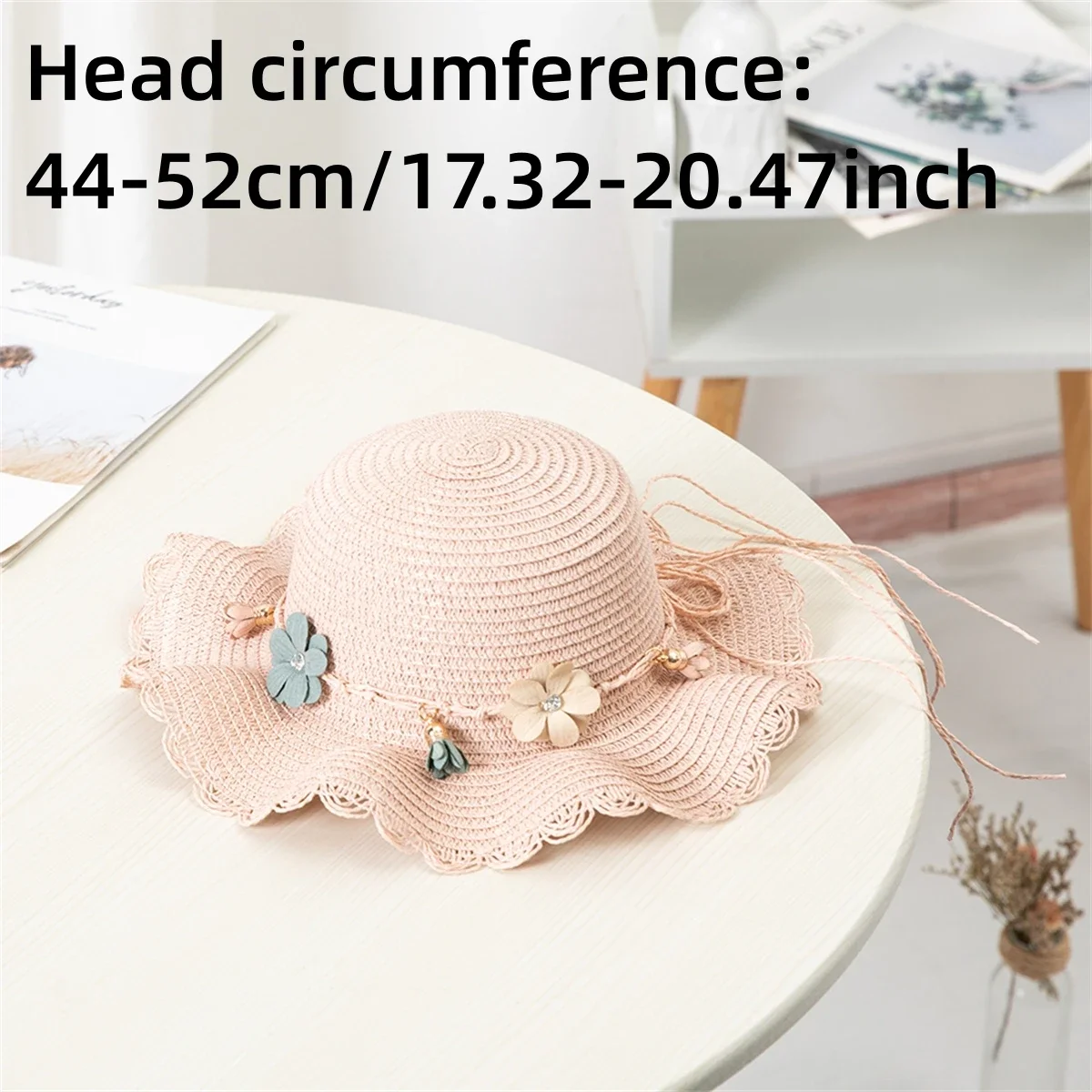 Girls' straw hat bag matching travel sun hat Flower children's sun Outdoor fashion fisherman sunscreen