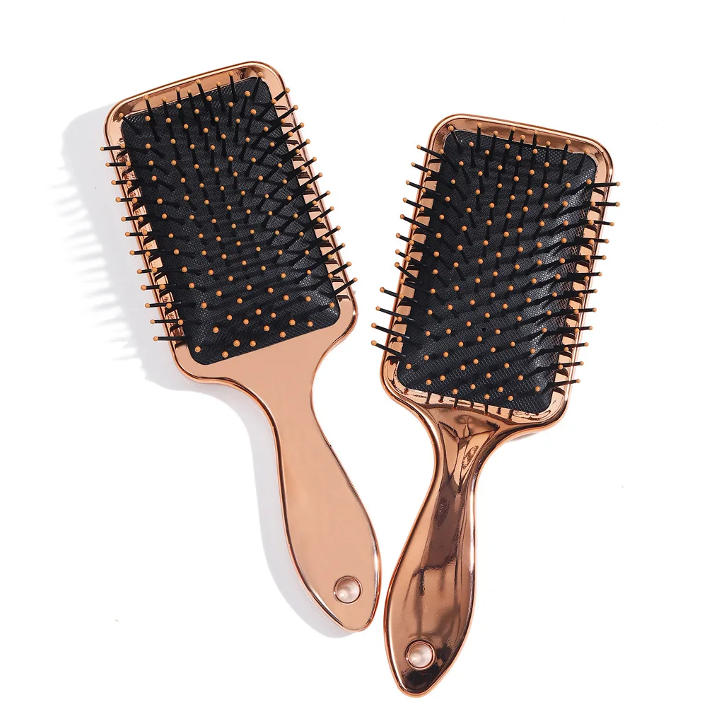 1pcs Electroplated rose gold square hair comb  Air Cushion Combs Women Scalp Massage Comb Hair Brush Hairdressing Tool