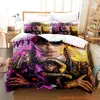 Wednesday Addams Bedding Set Cartoon Anime three-piece set Adult Kid Bedroom Duvetcover Sets 3D Cool goth bed sheets 3