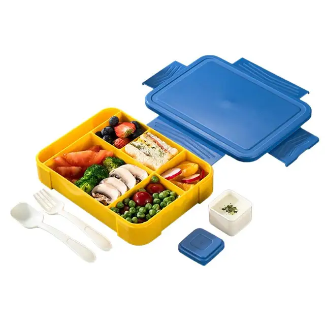 6 Compartments Bento Box Leakproof Adult Lunch Box Containers