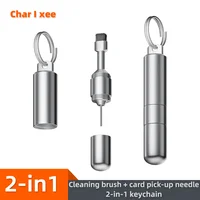 2IN1 SIM Card Tray Removal Tool Eject Pin Earbuds Cleaning Brush Reset Tools Needle Opener Cleaner Pen Kit for iPhone Airpods 3