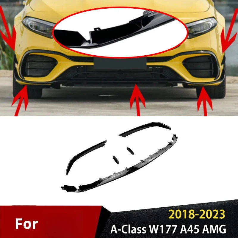 핫세일 프론트 범퍼 립 스포일러 로워 블레이드 A클래스 W177 2018-2023
