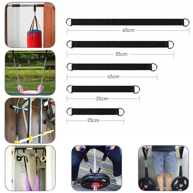 Description Picture 2 of itemTree Swing Straps 200kg Heavy Duty Hook Ring Hanging Belt Connecting Belt for Hammock Punching Bag Swing Horizontal Bar