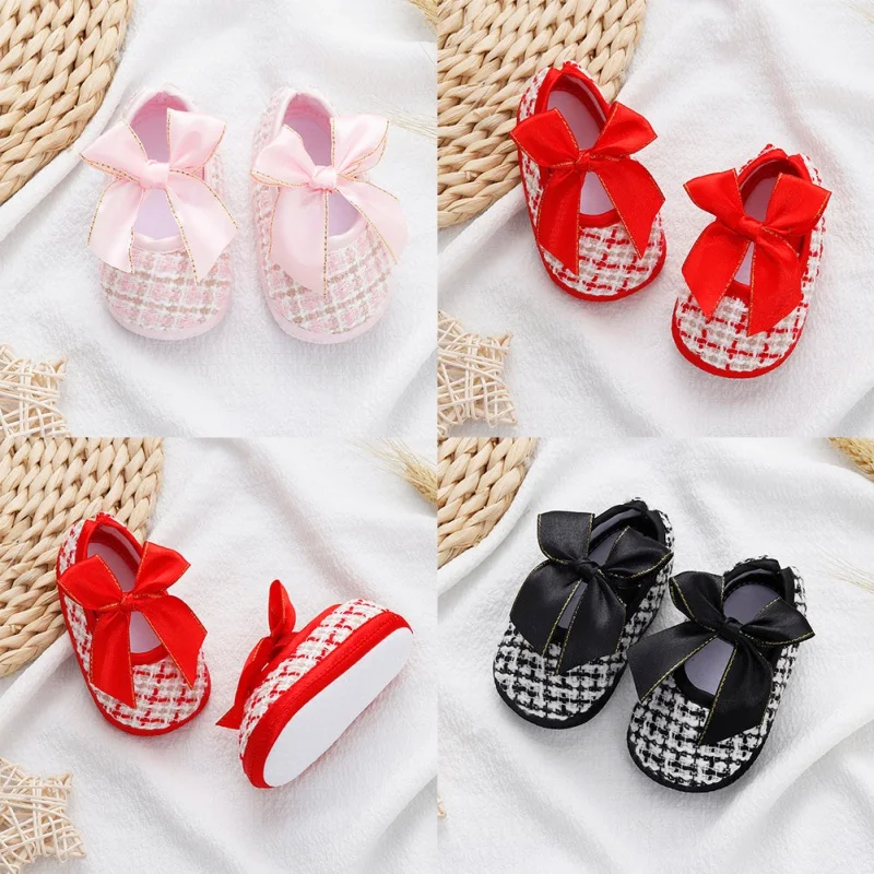 Cute Shoes For 0-1 Years old Baby Girls Soft Sole First Walkers Footwear Floral Bowknot Cozy Cotton Shoes 5