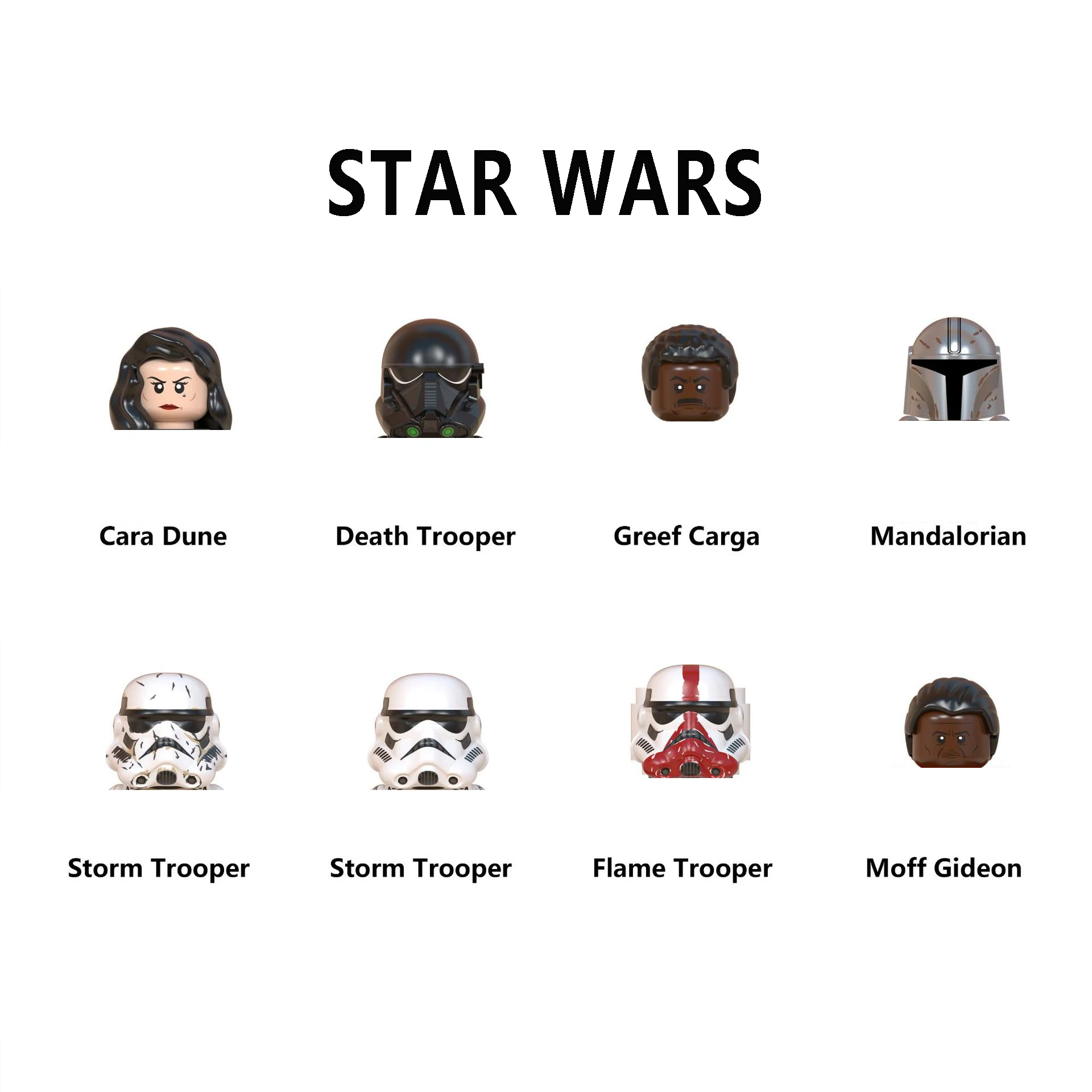 Wm6099 Flame Death Trooper Building Blocks Stormtrooper Bricks Moff Scatola Modello Din Djarin Action Figure Cara Dune Toy