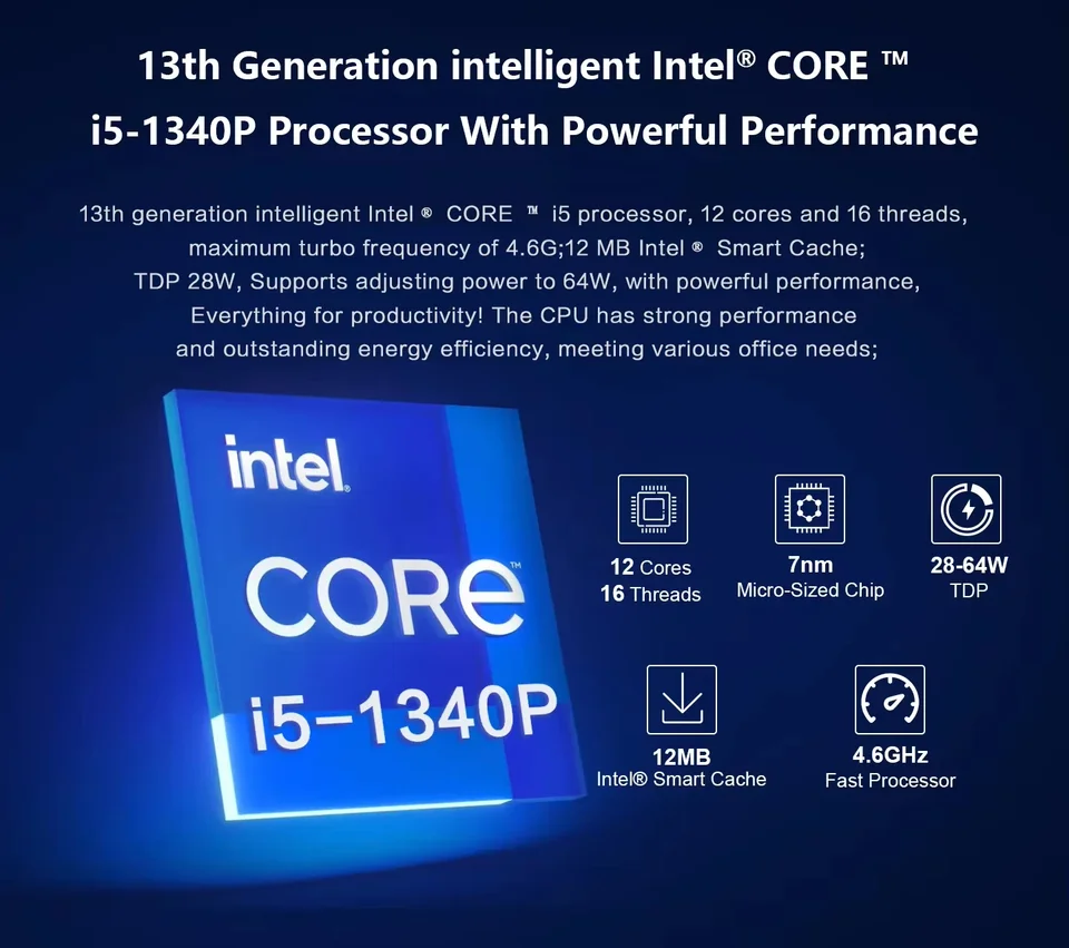 ミニPC Intel Core i5 1340p 16GB / 1TB IT12 Amazon.co.jp: ミニPC 第13世代 Core i5-1340P 32GB DDR4/1TB