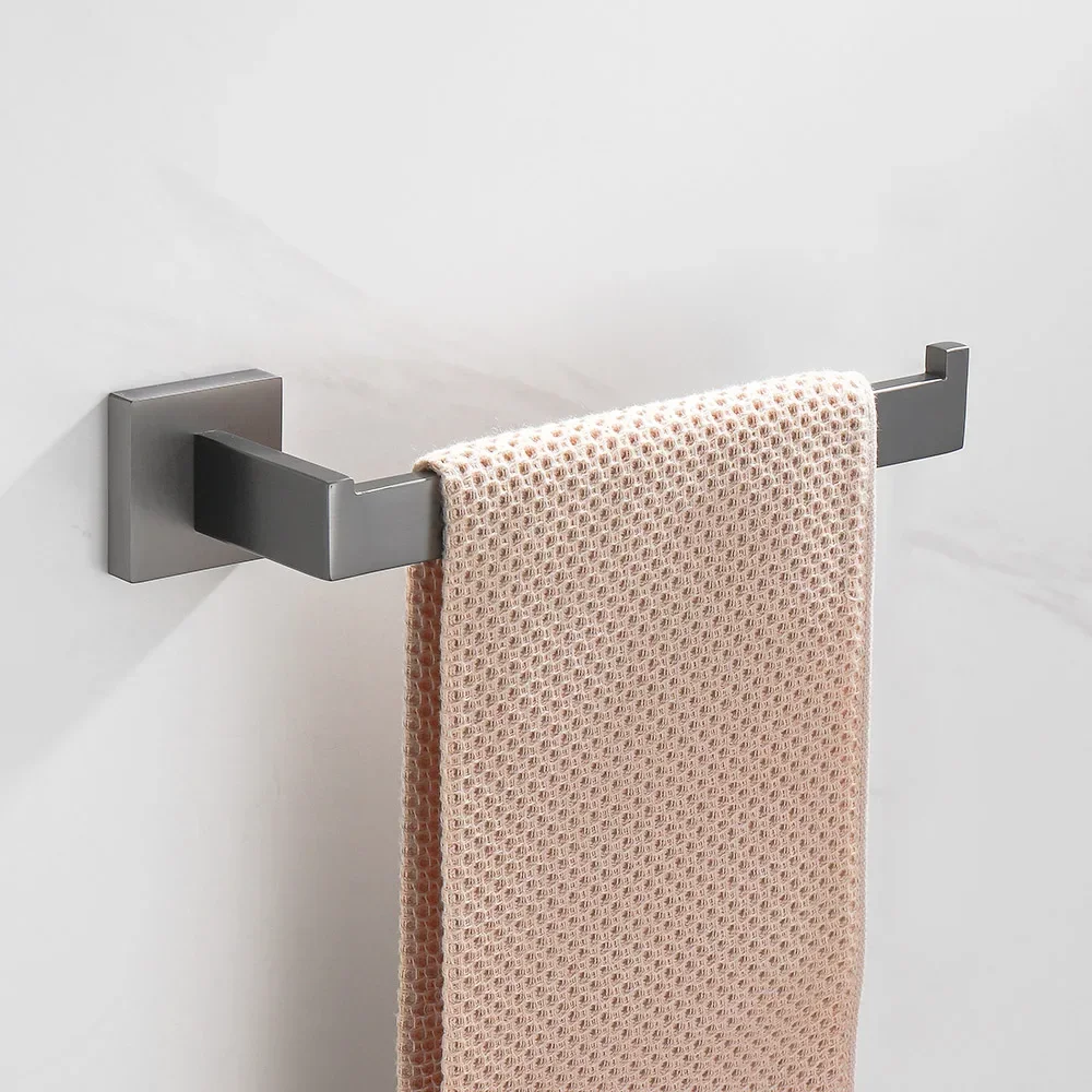 Gunmetal Stainless Steel Bathroom Accessories Towel Rack Toilet Paper Holder Robe Hook Towel Bar