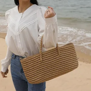 Новинка 2022, соломенная сумка ручной работы, Фотосумка, портативная корзина для овощей, женская сумка большой вместимости, морской песок