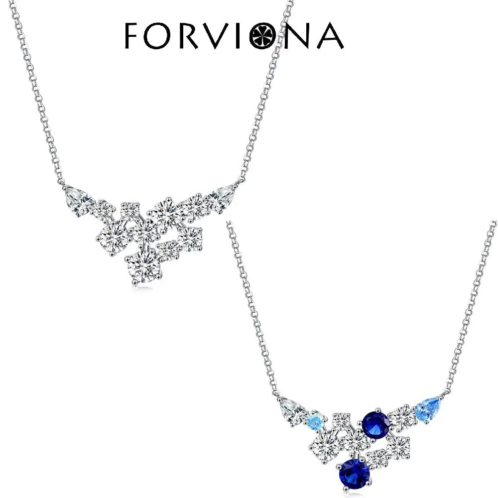 

High Quality Full Diamond Clavicle Necklace for Women S925 Sterling Silver Necklace for Women High Carbon Diamond Necklace