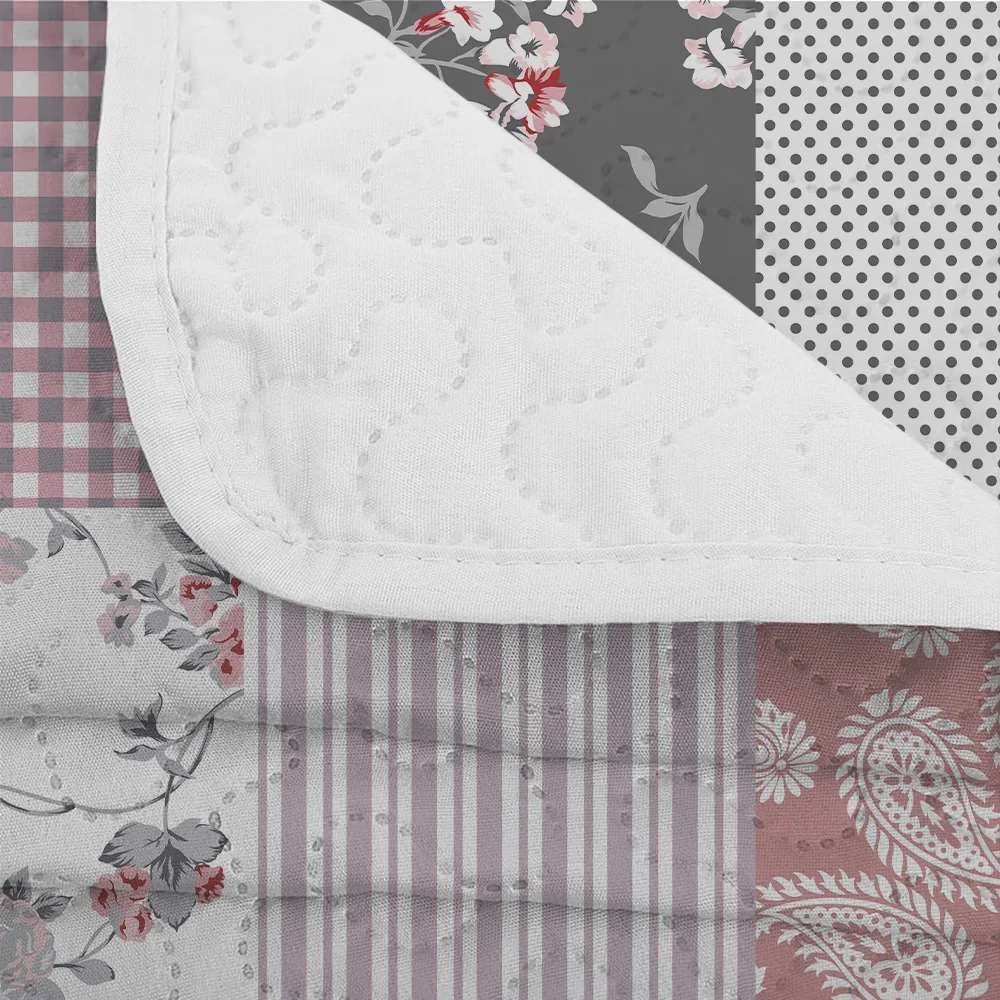 Grid Printed Quilt Set 6