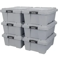 12 Gal Max Pro Plastic Utility Storage Tote, Gray, 6 Pack Tool  Box   Chest 1