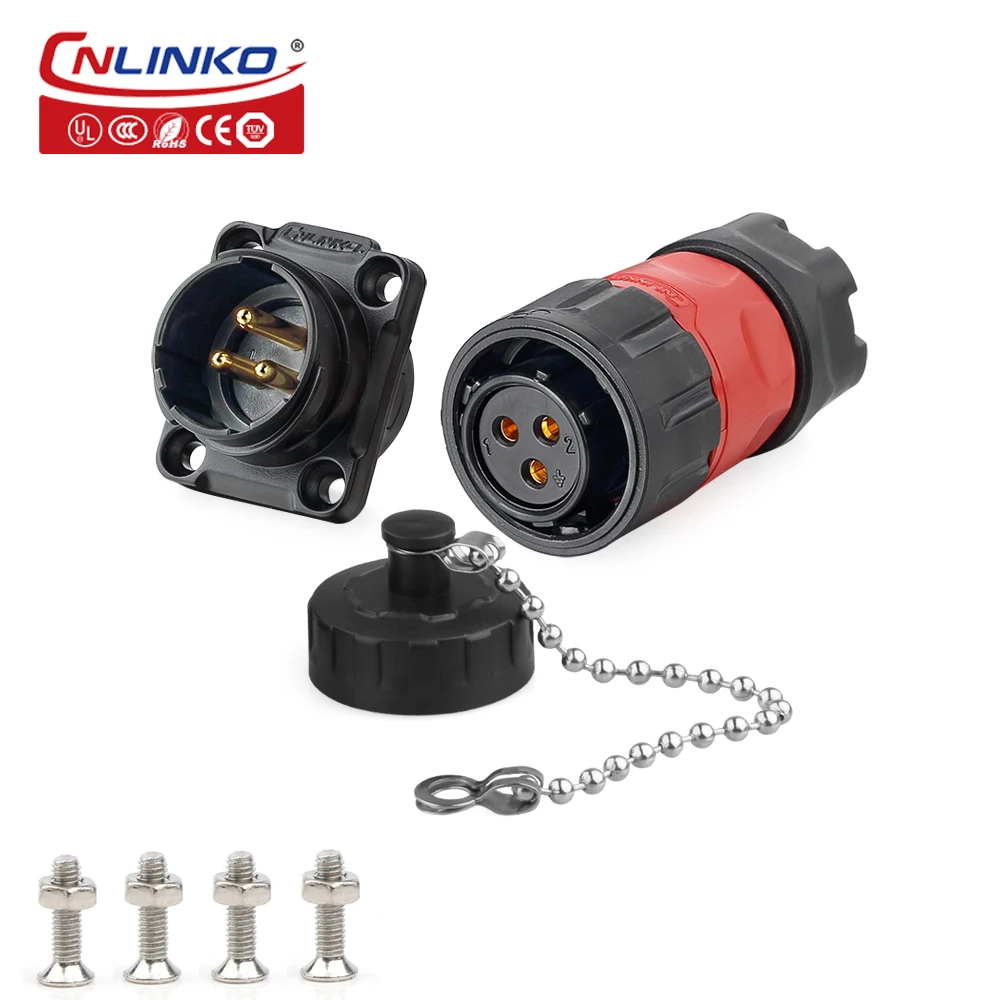 

CNLINKO IP67 2 3 5 12 Pin Waterproof Panel Power Connector Multi Pins Plastic Soldering Wire Connectors Female Plug Male Socket