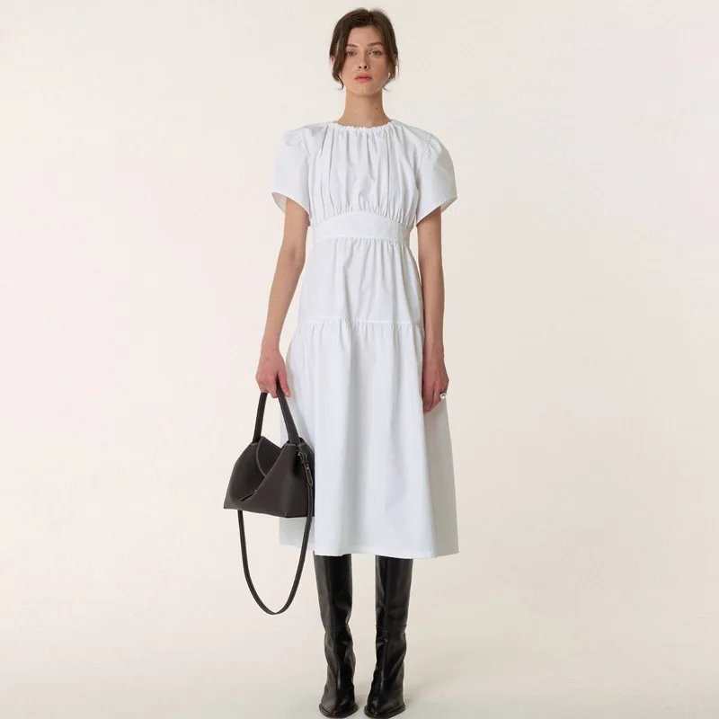 

LOW * Dress Women's 2023 Korean Waist Slim A-line Mid length Dress