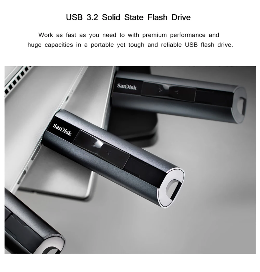 Extreme PRO USB 3.2 256GB Solid State Flash Drive 128GB Pen Drive CZ880 Up to 420MB/s Original Flash Pendrive