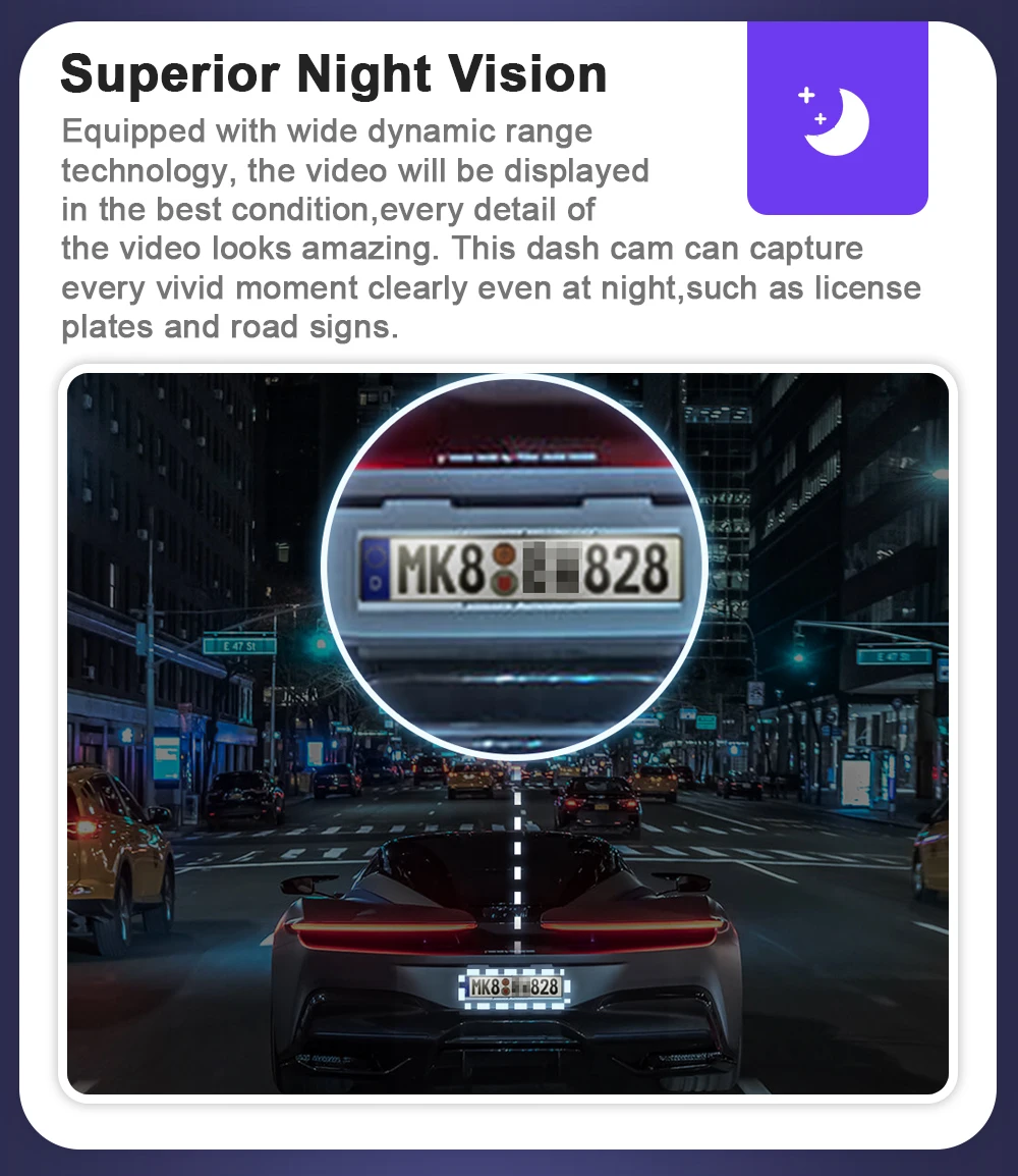 Dash Camera for 2019-2026 Audi A1 A3 A4 A5 A6 A7 A8 Q2 Q3 Q5 Q7 Q8 RS S S5 S8 SQ5 SQ8 TT, FITCAMX Car Camera 4K