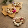 Baby Wooden Teether Beech Animal Wooden Rattle Toy Wood Teething Toys Baby Rattle Beads Bracelets Wooden Toys for children Gift 4
