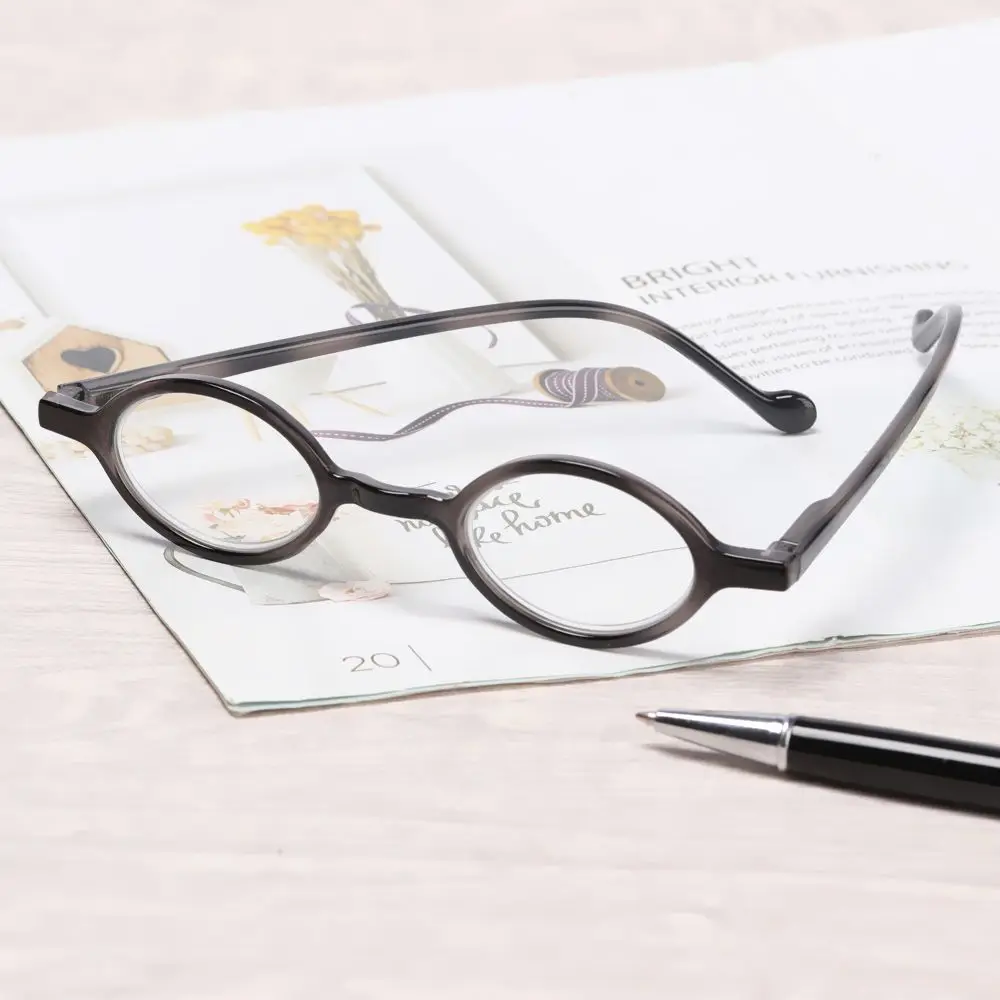 Retro Oval Frauen Lesebrille Vintage Runde Rahmen Männer Presbyopie Brillen Ultraleicht Kleine Vergrößerungs Brillen + 1,0 + 4,0 – Detail 6