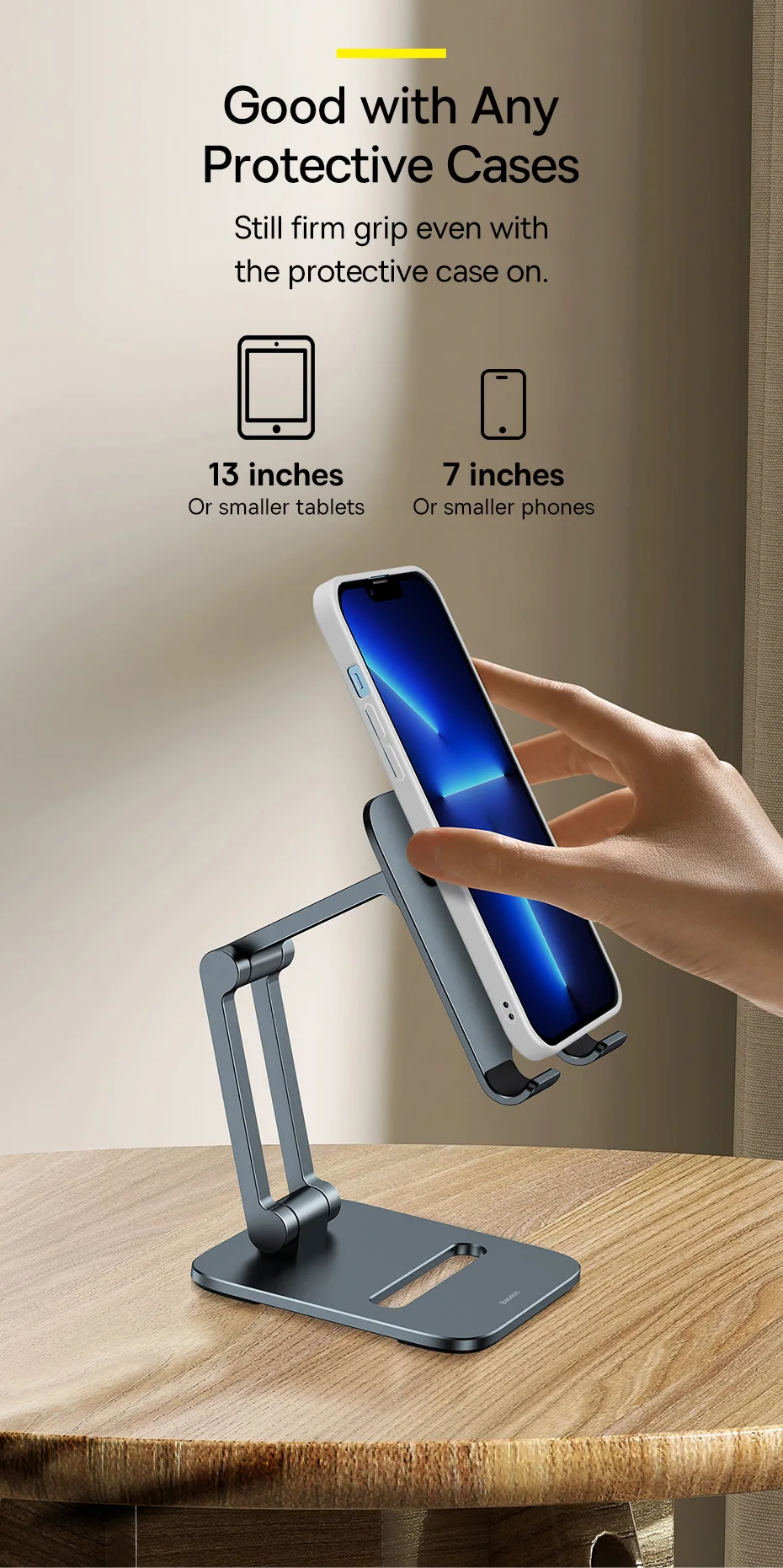 Baseus Foldable Metal support For Phone Tablet Desk