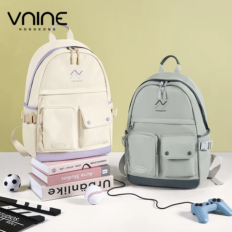 VNINE backpack for women with a sense of niche design, large capacity student backpack for men with lightweight computer bag