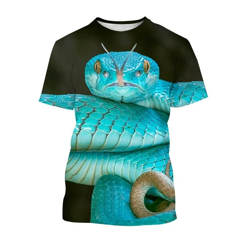 

Novelty 3D Snake Printed T-shirt For Men Cool Animal Graphic Tshirt Street Short-sleeves Summer Tops Loose Tee Shirt Clothes