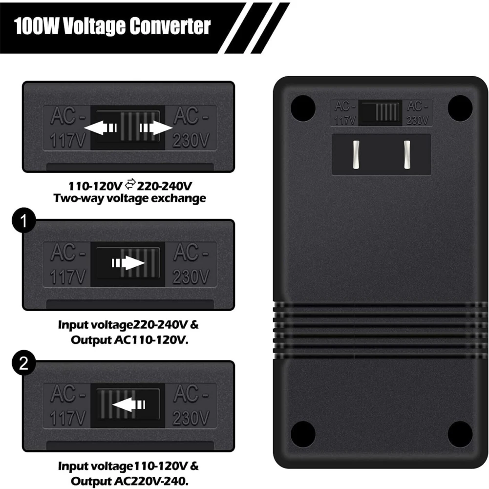 100w Dual Voltage Transformer Portable Lightweight 110/120v To 220/240v Step-up Down Power Converter voltage converter,power transformer