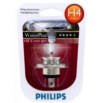 Лампа Галогеновая H4 Visionplus +60% 12v 60/55w P43t-38 B1 Philips арт. 12342VPB1 | Автомобили и мотоциклы