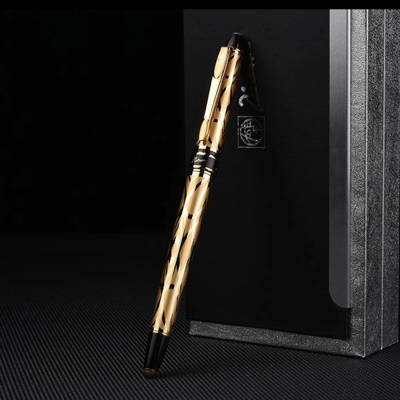 Picasso 901 Romantic Feeling of Paris Golden Flower Pattern Fountain Pen 0.5mm Fine Nib Ink Pen Luxurious Writing Gift Pen Set