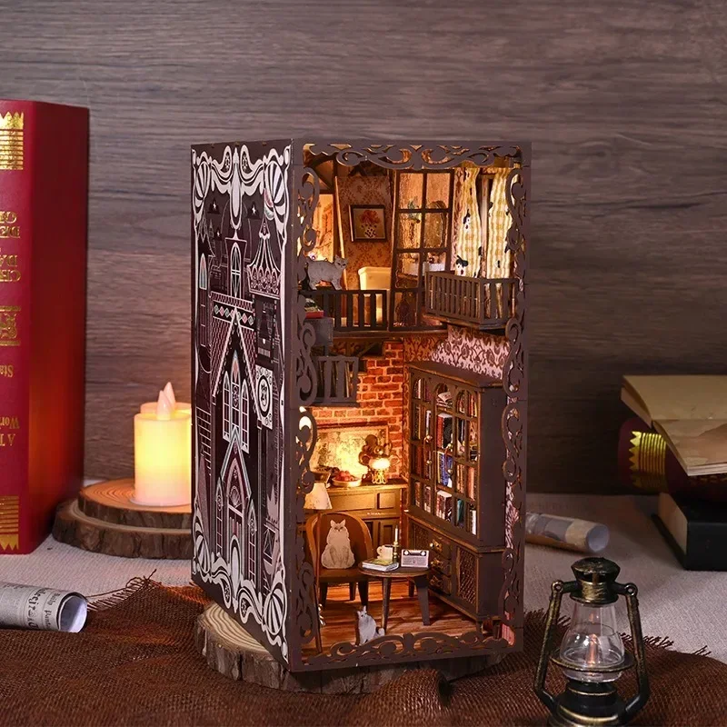 

Handmade DIY Cabin No. 9 Secret Castle 2 Creative 3D Assembly Bookstand Model Decoration Mini Scene Birthday Gift