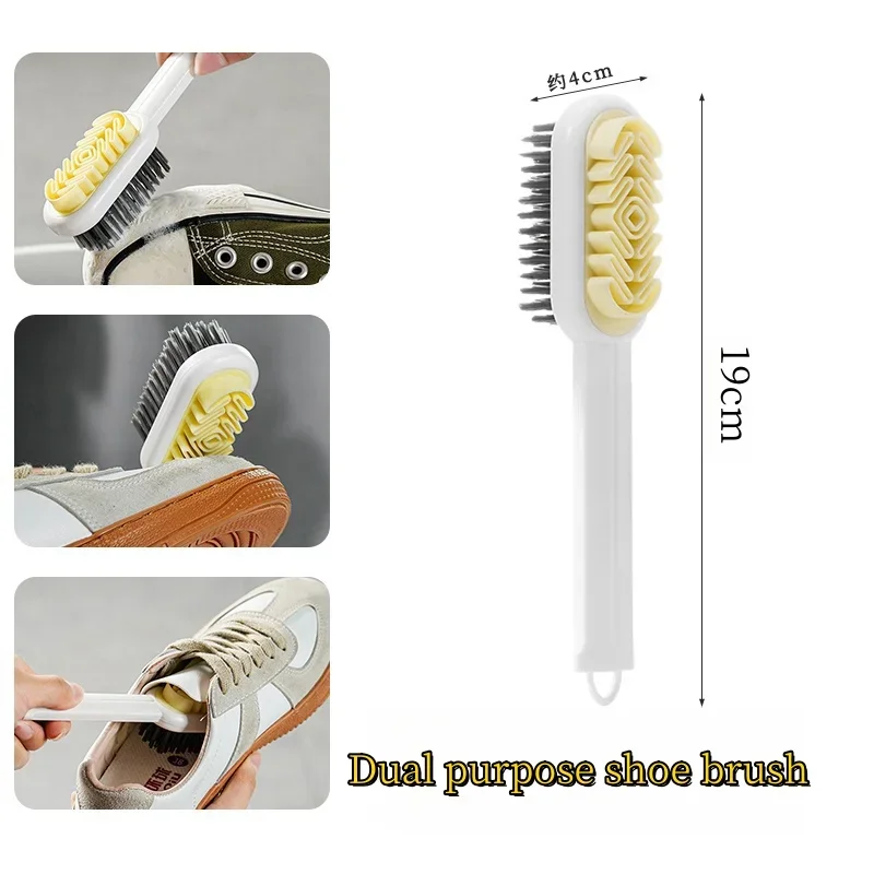 Double-sided Shoe Brush 1pcs Enduring Plastic Shoe Washing Brush Suede Cleaning Household Cleaning Tools Accessories