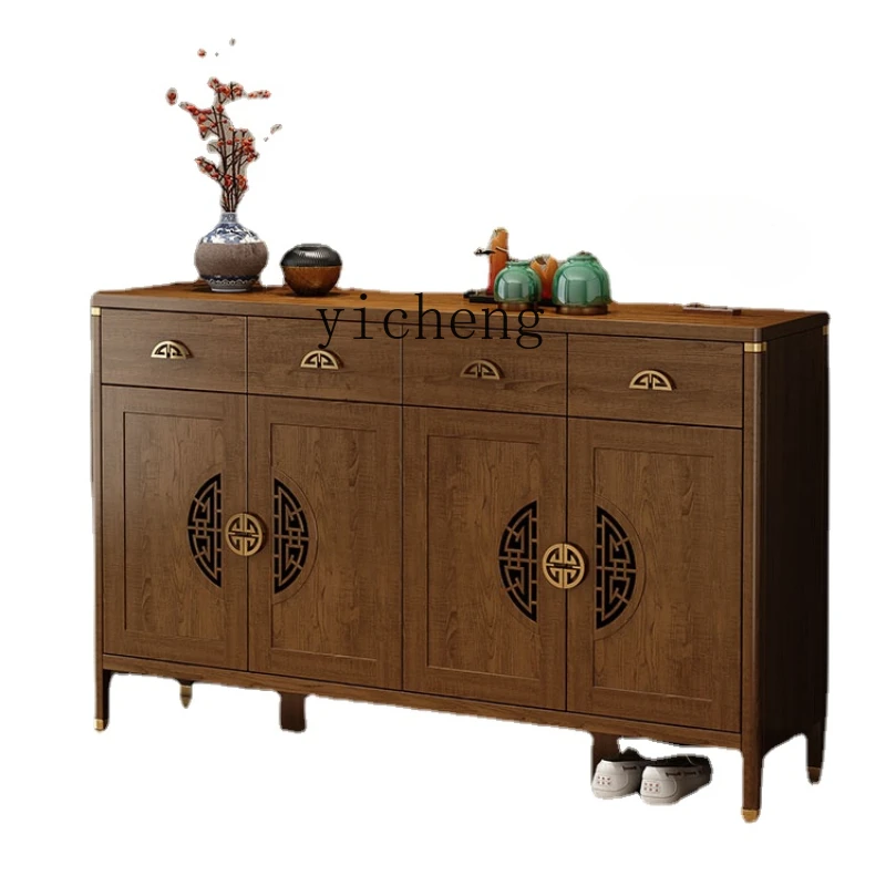 

ZC New Chinese Style Integrated Shoe Cabinet Household Multi-Functional Locker Door Large Capacity Multi-Functional Shoe Cabinet