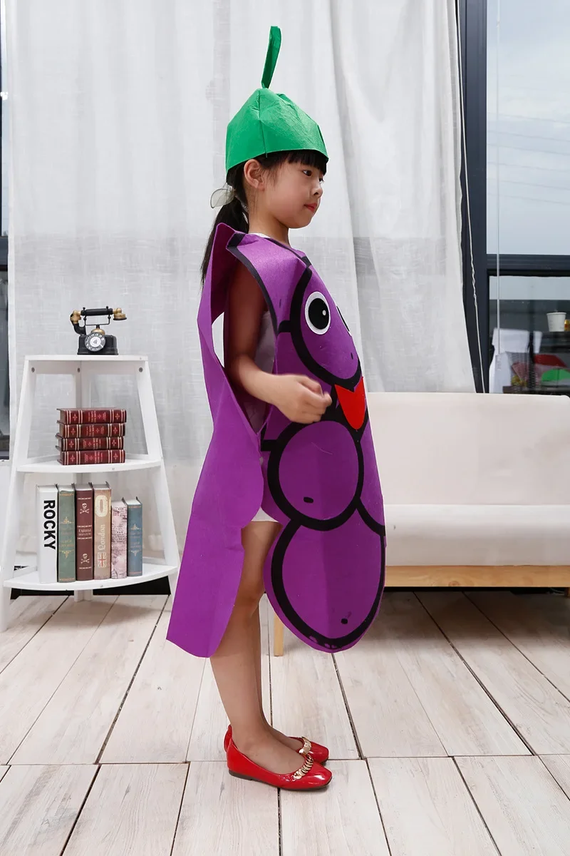 Adult Children Kids Halloween Party Children's Day Cartoon Fruit Vegetable Costume Cosplay Clothes Pumpkin Banana Tree Purim