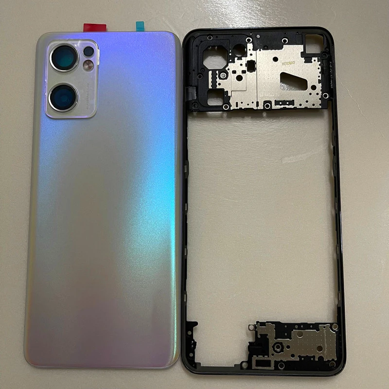 Original Back Cover For OPPO Reno 7 SE 5G Battery Cover+Middle Frame Rear Door Housing Case with Camera Frame lens Replace Parts