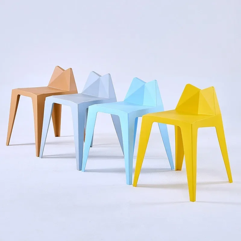 

Plastic Stool Household Living Room Bedroom Waterproof Kitchen Plastic Stool Dining Chair Commercial Coffee Shop Bar Seating