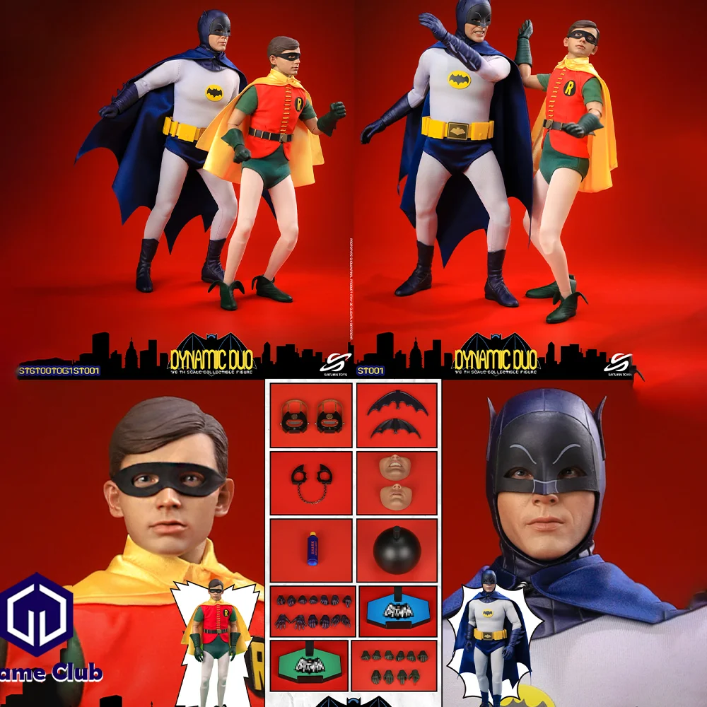 

Saturn Toys ST001 1/6 In Stock Patch Dynamic Duo Batman Robin DC Full Set 12" Collectible Cloak Action Figure Body Dolls Model