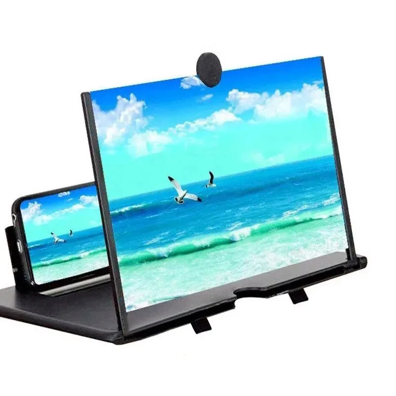 

12 inch 5D Mobile Phone Screen Magnifier Pull-out Screen Amplifier HD Fresnel Mirror Video Bracket Enlarge Stand Phone Holder