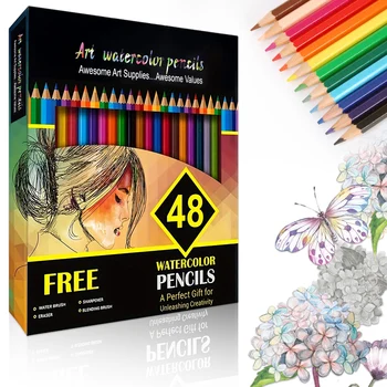 Matite per acquerello - Set professionale da 48/50/72/120 - Bellissimi effetti di miscelazione con bagnato o asciutto - Ideale per libri da colorare